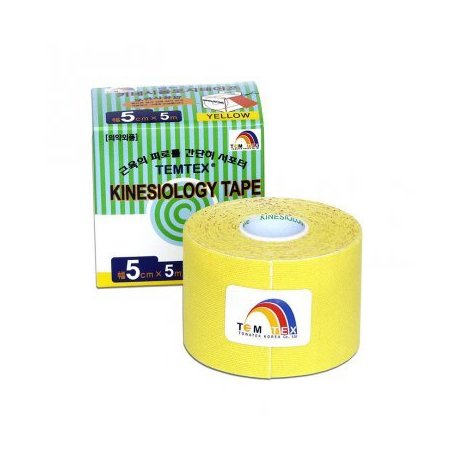 TEMTEX kinesio tape Tourmaline, žltá tejpovacia páska 5cm x 5m